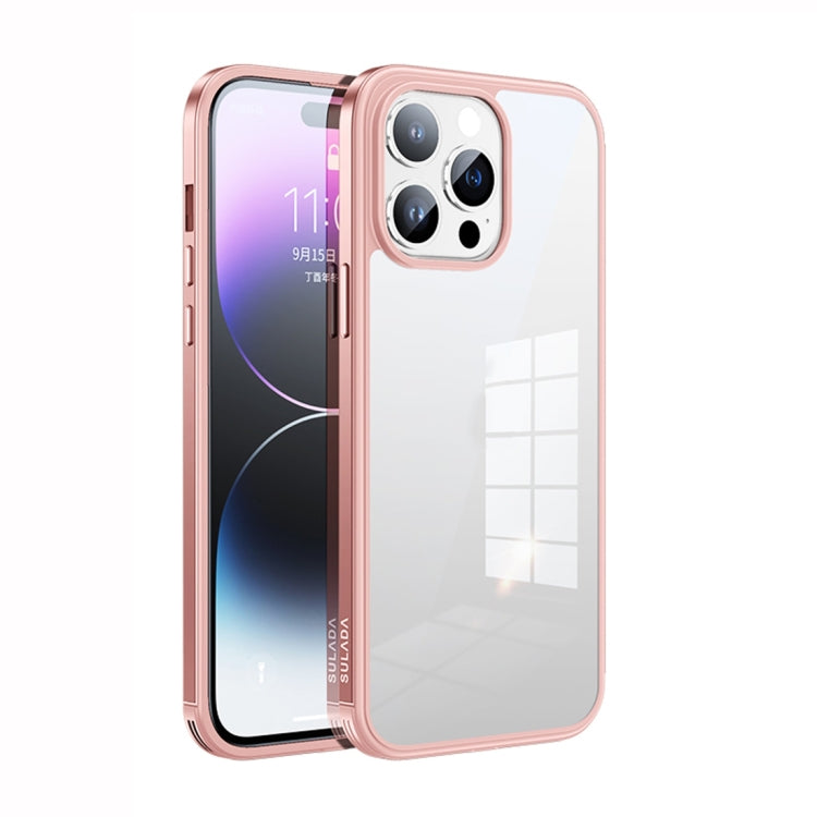 SULADA Metal Frame + Nano Glass + TPU Phone Case, For iPhone 14 Pro Max