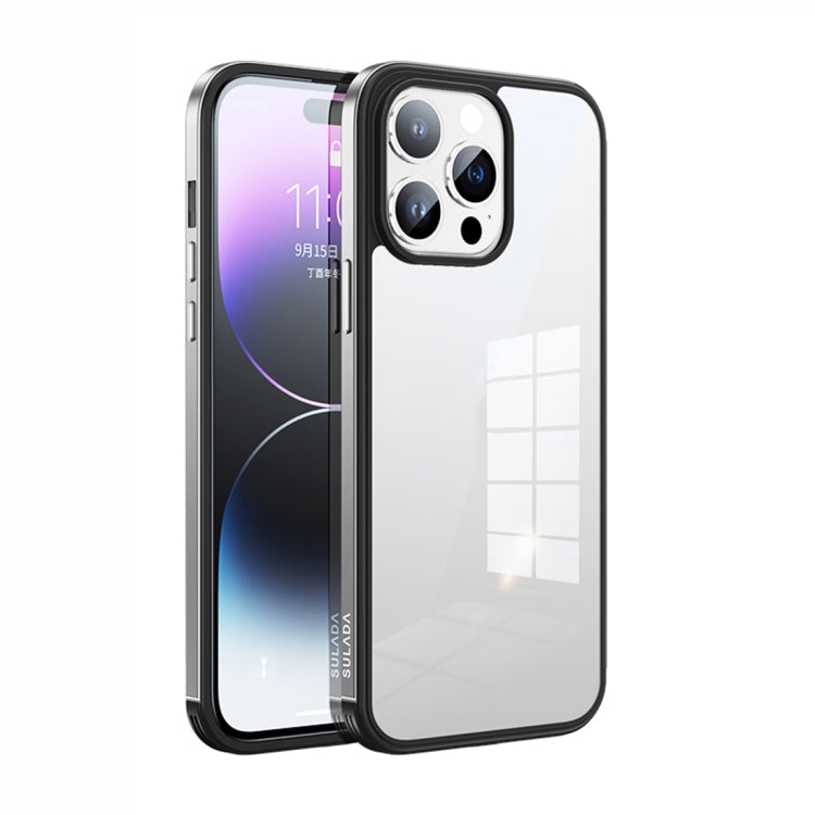 SULADA Metal Frame + Nano Glass + TPU Phone Case, For iPhone 14 Pro Max