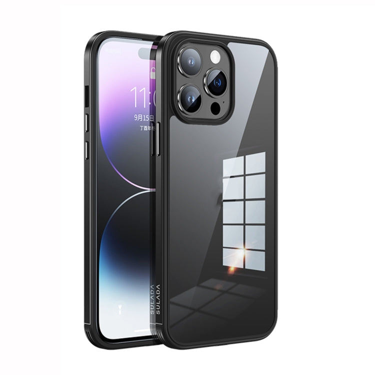 SULADA Metal Frame + Nano Glass + TPU Phone Case, For iPhone 14 Pro Max