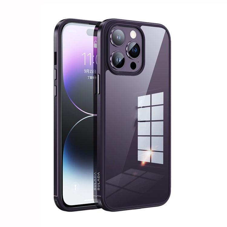 SULADA Metal Frame + Nano Glass + TPU Phone Case, For iPhone 14 Pro Max