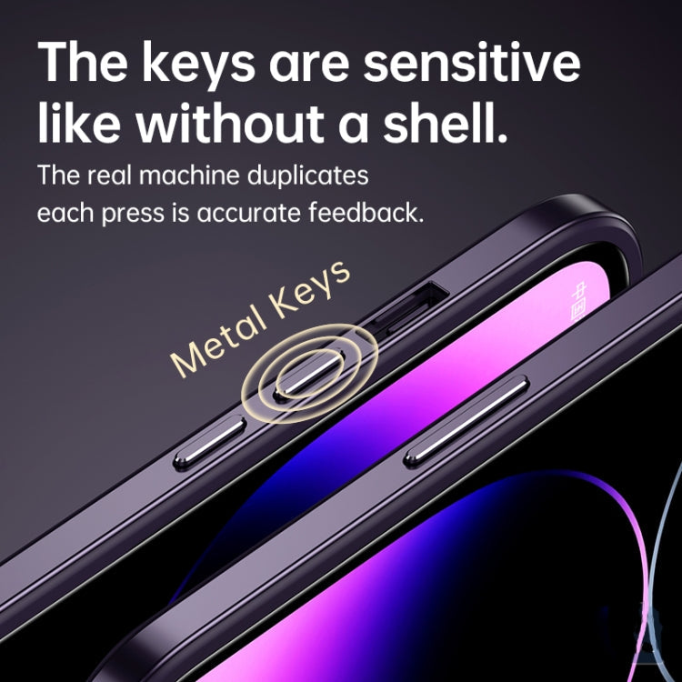 SULADA Metal Frame + Nano Glass + TPU Phone Case, For iPhone 14 Pro Max