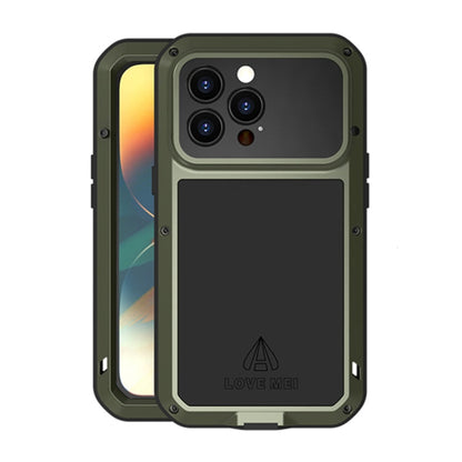 LOVE MEI Metal Shockproof Waterproof Dustproof Phone Case, For iPhone 14, For iPhone 14 Plus, For iPhone 14 Pro, For iPhone 14 Pro Max