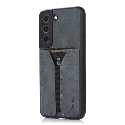 Denior DV Elastic Card PU Back Cover Phone Case, For Samsung Galaxy S22 5G, For Samsung Galaxy S22+ 5G, For Samsung Galaxy S22 Ultra 5G, For Samsung Galaxy S21 5G, For Samsung Galaxy S21+ 5G, For Samsung Galaxy S21 Ultra 5G