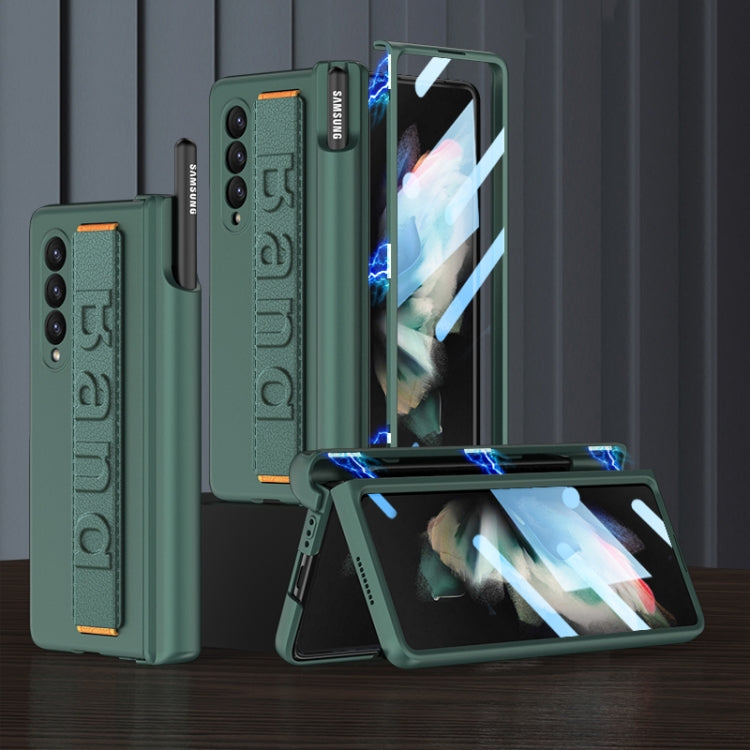 GKK Magnetic Fold Hinge Shockproof Phone Case with Wrist Strap, For Samsung Galaxy Z Fold3 5G