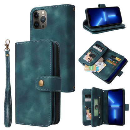 Multifunctional Card Slot Zipper Wallet Flip Leather Phone Case, For iPhone 11, For iPhone 11 Pro, For iPhone 11 Pro Max, For iPhone 12 Pro Max
