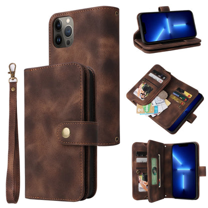 Multifunctional Card Slot Zipper Wallet Flip Leather Phone Case, For iPhone 14 Plus, For iPhone 14