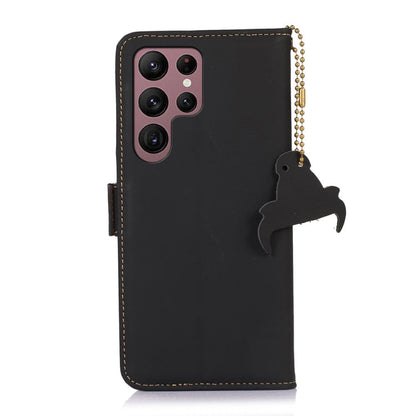 Genuine Leather Magnetic RFID Leather Phone Case, For Samsung Galaxy S22 Ultra 5G, For Samsung Galaxy S23+ 5G, For Samsung Galaxy S23 5G, For Samsung Galaxy S23 Ultra 5G
