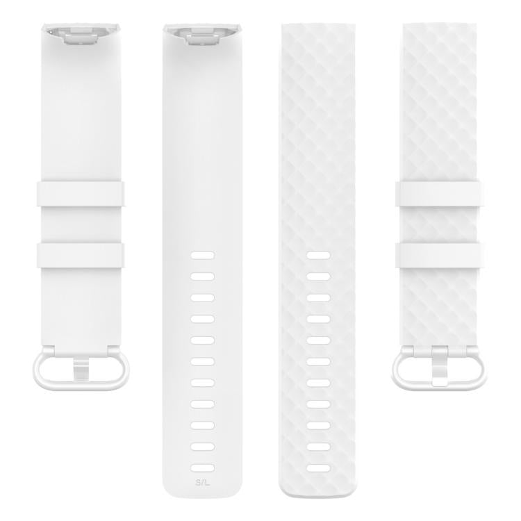 Silver Color Buckle TPU Wrist Strap Watch Band for Fitbit Charge 4 / Charge 4 SE / Charge 3 / Charge 3 SE, Size: S