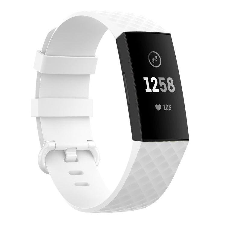 Silver Color Buckle TPU Wrist Strap Watch Band for Fitbit Charge 4 / Charge 4 SE / Charge 3 / Charge 3 SE, Size: L
