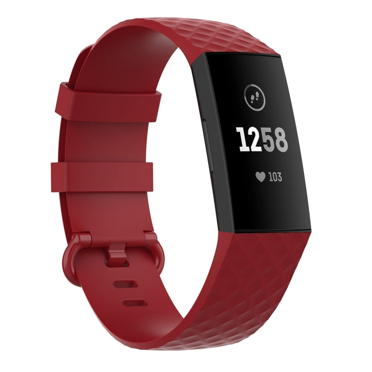 Silver Color Buckle TPU Wrist Strap Watch Band for Fitbit Charge 4 / Charge 4 SE / Charge 3 / Charge 3 SE, Size: L