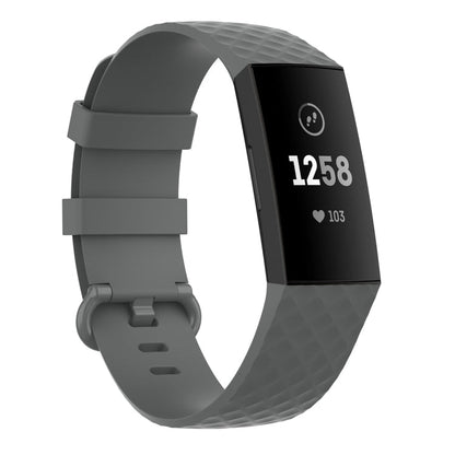Silver Color Buckle TPU Wrist Strap Watch Band for Fitbit Charge 4 / Charge 4 SE / Charge 3 / Charge 3 SE, Size: L