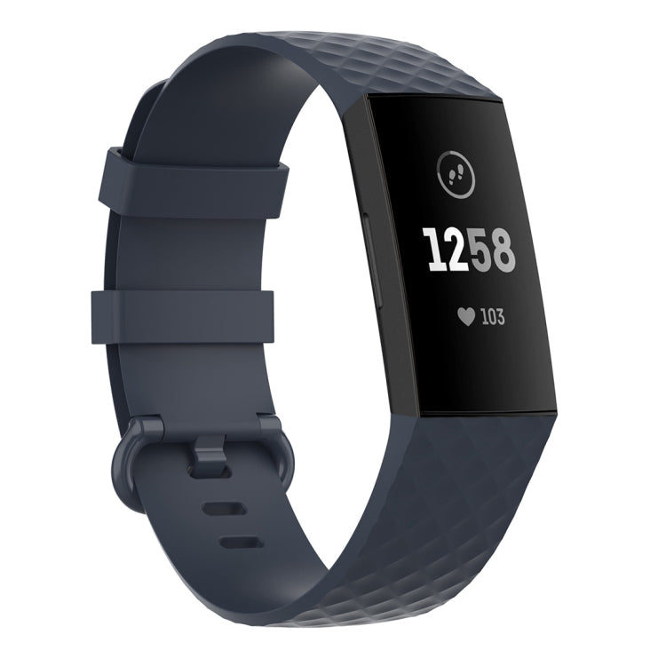 Silver Color Buckle TPU Wrist Strap Watch Band for Fitbit Charge 4 / Charge 4 SE / Charge 3 / Charge 3 SE, Size: L