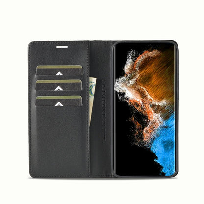 LC.IMEEKE Carbon Fiber PU + TPU Horizontal Flip Leather Phone Case, For Samsung Galaxy S23 5G, For Samsung Galaxy S23+ 5G, For Samsung Galaxy S23 Ultra 5G