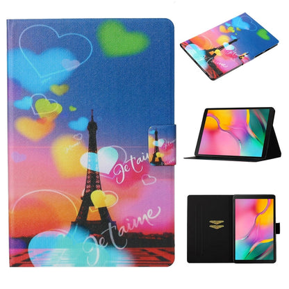 Coloured Drawing Pattern Horizontal Flip Leather Case with Holder & Card Slot & Sleep / Wake-up Function, For Galaxy Tab A 10.1 (2019) T515 / T510, For Huawei MediaPad T5, For Huawei MediaPad T3 10