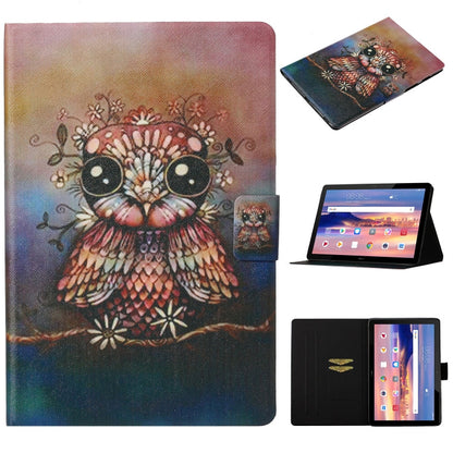Coloured Drawing Pattern Horizontal Flip Leather Case with Holder & Card Slot & Sleep / Wake-up Function, For Galaxy Tab A 10.1 (2019) T515 / T510, For Huawei MediaPad T5, For Huawei MediaPad T3 10