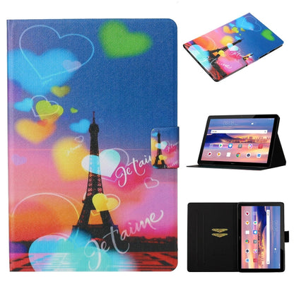 Coloured Drawing Pattern Horizontal Flip Leather Case with Holder & Card Slot & Sleep / Wake-up Function, For Galaxy Tab A 10.1 (2019) T515 / T510, For Huawei MediaPad T5, For Huawei MediaPad T3 10
