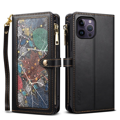 ESEBLE Star Series Lanyard Zipper Wallet RFID Leather Case, For iPhone 12 Pro, For iPhone 12, For iPhone 11 Pro Max, For iPhone 11 Pro, For iPhone 11, For iPhone SE 2022 / SE 2020 / 8 / 7, For iPhone XS Max, For iPhone XS / X