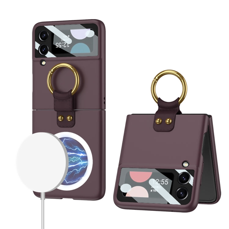 GKK MagSafe Ultrathin Integrated Shockproof Phone Case with Ring Holder, For Samsung Galaxy Z Flip4
