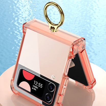 GKK Airbag Hinge Shockproof Phone Case with Ring Holder, For Samsung Galaxy Z Flip4