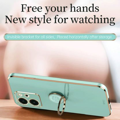 XINLI Straight Edge Electroplate TPU Phone Case with Ring, For Honor 80 SE 5G