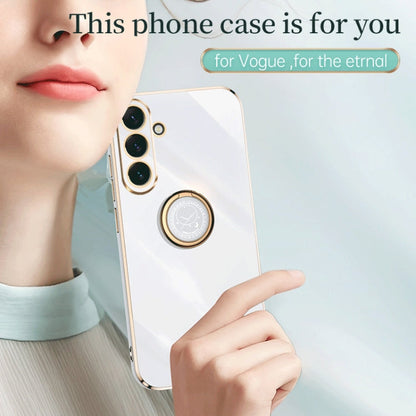 XINLI Straight Edge Electroplate TPU Phone Case with Ring, For Samsung Galaxy A54 5G, For vivo X90 Pro+, For Samsung Galaxy Note10+