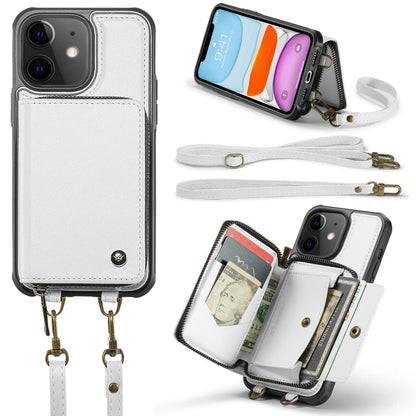 JEEHOOD C22 Series Zipper Wallet Leather Phone Case with Dual Lanyard, For iPhone 12 Pro Max, For iPhone 11, For iPhone 11 Pro, For iPhone 11 Pro Max
