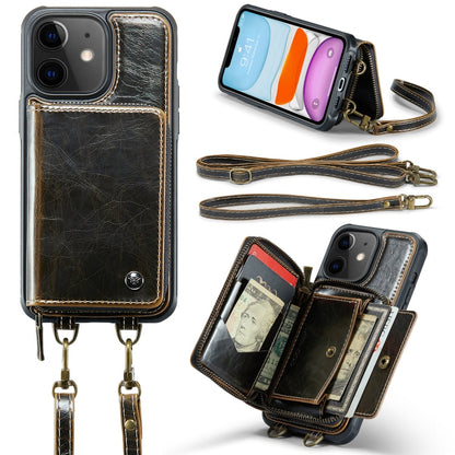 JEEHOOD C22 Series Zipper Wallet Leather Phone Case with Dual Lanyard, For iPhone 12 Pro Max, For iPhone 11, For iPhone 11 Pro, For iPhone 11 Pro Max