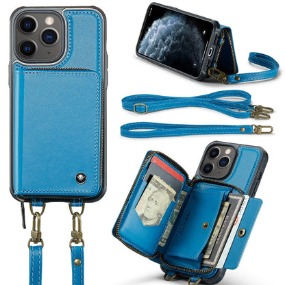 JEEHOOD C22 Series Zipper Wallet Leather Phone Case with Dual Lanyard, For iPhone 12 Pro Max, For iPhone 11, For iPhone 11 Pro, For iPhone 11 Pro Max