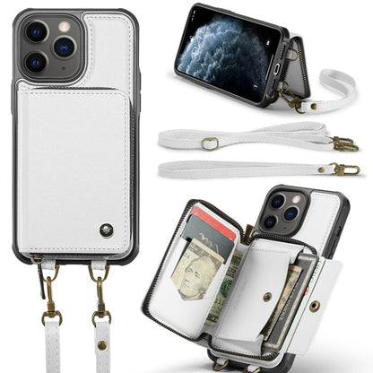JEEHOOD C22 Series Zipper Wallet Leather Phone Case with Dual Lanyard, For iPhone 12 Pro Max, For iPhone 11, For iPhone 11 Pro, For iPhone 11 Pro Max