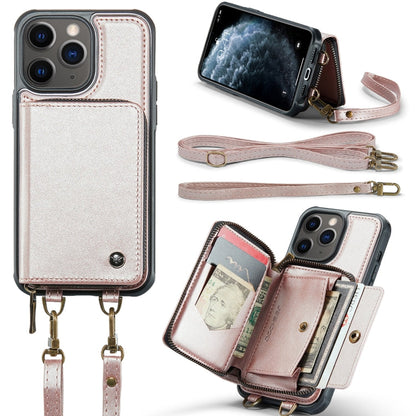 JEEHOOD C22 Series Zipper Wallet Leather Phone Case with Dual Lanyard, For iPhone 12 Pro Max, For iPhone 11, For iPhone 11 Pro, For iPhone 11 Pro Max