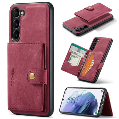 JEEHOOD Retro Magnetic Detachable Wallet Phone Case, For Samsung Galaxy S23 5G, For Samsung Galaxy S23+ 5G, For Samsung Galaxy S23 Ultra 5G