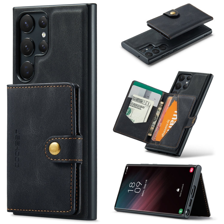 JEEHOOD Retro Magnetic Detachable Wallet Phone Case, For Samsung Galaxy S23 5G, For Samsung Galaxy S23+ 5G, For Samsung Galaxy S23 Ultra 5G