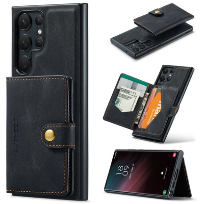JEEHOOD Retro Magnetic Detachable Wallet Phone Case, For Samsung Galaxy S23 5G, For Samsung Galaxy S23+ 5G, For Samsung Galaxy S23 Ultra 5G