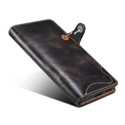 Denior Oil Wax Cowhide Magnetic Button Leather Phone Case, For Samsung Galaxy S23 5G, For Samsung Galaxy S23+ 5G, For Samsung Galaxy S23 Ultra 5G