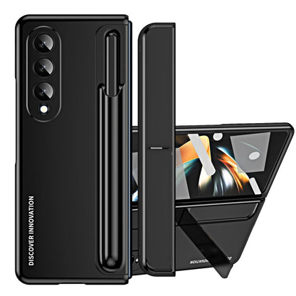 2 in 1 Detachable PC Folding Phone Case with Holder & Pen Slot, For Samsung Galaxy Z Fold4