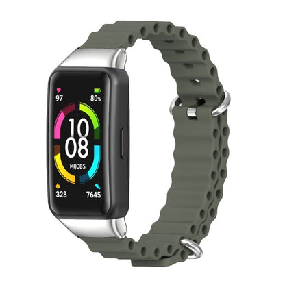 MIJOBS CS Marine Silicone Breathable Watch Band, For Huawei Band 6 / Honor Band 6, For Huawei Band 7 / 7 NFC