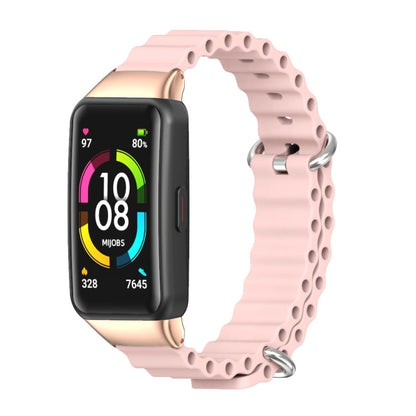 MIJOBS CS Marine Silicone Breathable Watch Band, For Huawei Band 6 / Honor Band 6, For Huawei Band 7 / 7 NFC