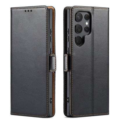 Fierre Shann PU Genuine Leather Texture Leather Phone Case, For Samsung Galaxy S23+ 5G, For Samsung Galaxy S23 Ultra 5G