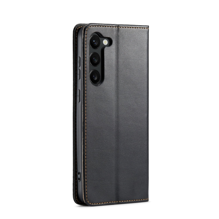 Fierre Shann PU Genuine Leather Texture Leather Phone Case, For Samsung Galaxy S23 5G