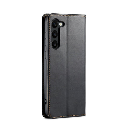 Fierre Shann PU Genuine Leather Texture Leather Phone Case, For Samsung Galaxy S23 5G