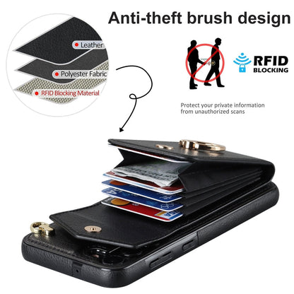 Ring Holder RFID Card Slot Phone Case with Long Lanyard, For Samsung Galaxy S23+ 5G, For Samsung Galaxy S23 Ultra 5G