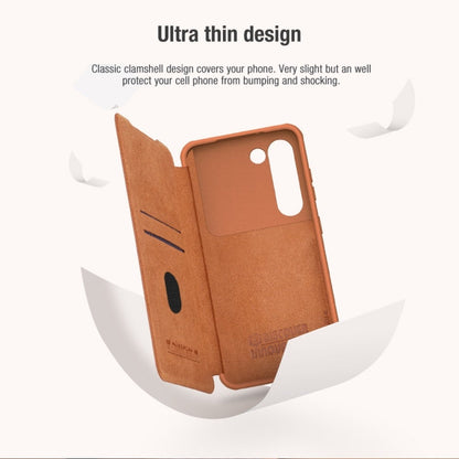 NILLKIN QIN Series Pro Sliding Camera Cover Design Leather Phone Case, For Samsung Galaxy S23+ 5G