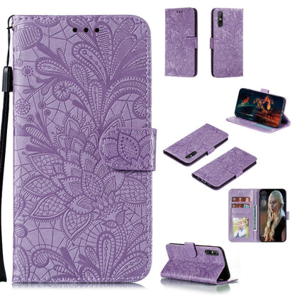 Lace Flower Embossing Pattern Horizontal Flip Leather Case , with Holder & Card Slots & Wallet & Photo Frame & Lanyard, For Huawei Enjoy 10e, For Xiaomi Redmi K30 Pro, For Xiaomi Redmi Note 9 Pro, For Xiaomi Redmi Note 9 Pro Max