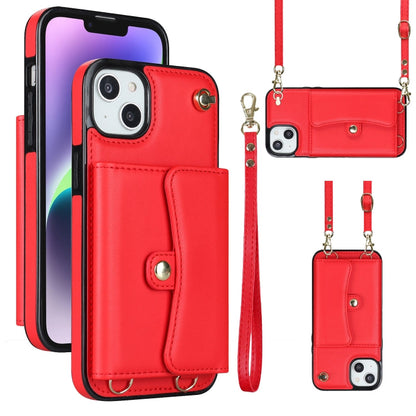 RFID Card Slot Phone Case with Long Lanyard, For iPhone 14 / 13, For iPhone 14 Plus, For iPhone 14 Pro, For iPhone 14 Pro Max