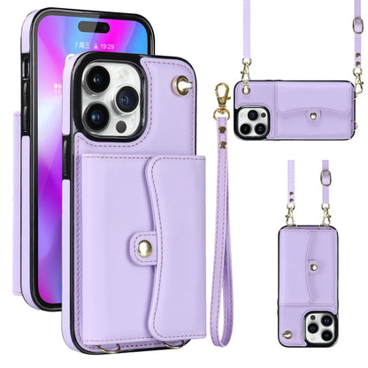 RFID Card Slot Phone Case with Long Lanyard, For iPhone 14 / 13, For iPhone 14 Plus, For iPhone 14 Pro, For iPhone 14 Pro Max