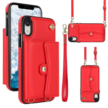 RFID Card Slot Phone Case with Long Lanyard, For iPhone XS Max, For iPhone 8 Plus / 7 Plus, For iPhone XR