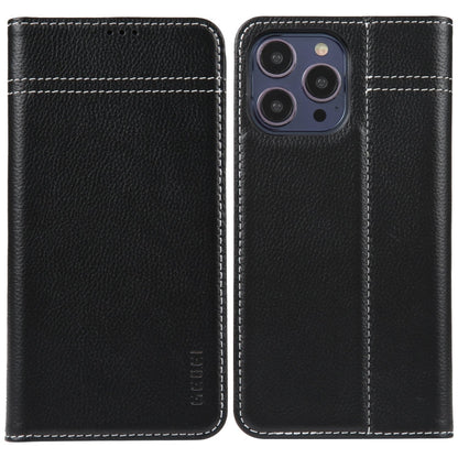 GEBEI Top-grain Horizontal Flip Leather Phone Case, For iPhone 14 Pro Max, For iPhone 14 Pro, For iPhone 14, For iPhone 14 Plus, For iPhone 13 Pro Max, For iPhone 13 Pro