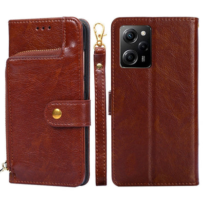 Zipper Bag Leather Phone Case, For Motorola Moto E13 4G, For OPPO A17k, For OPPO Reno8 T 4G, For Xiaomi Poco X5 Pro / Redmi Note 12 Pro Speed, For Honor X9a 5G