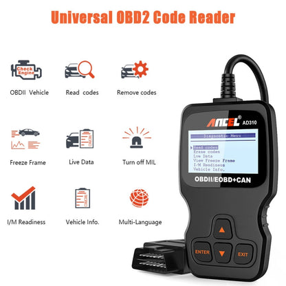 Ancel AD310 CAN OBD2 Car Engine Fault Diagnosis Tool, AD310