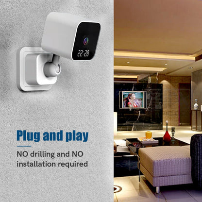 DP27 1080P Clock Plug Card WiFi Camera, Support Two-way Voice Intercom & Mobile Monitoring, US Plug, EU Plug